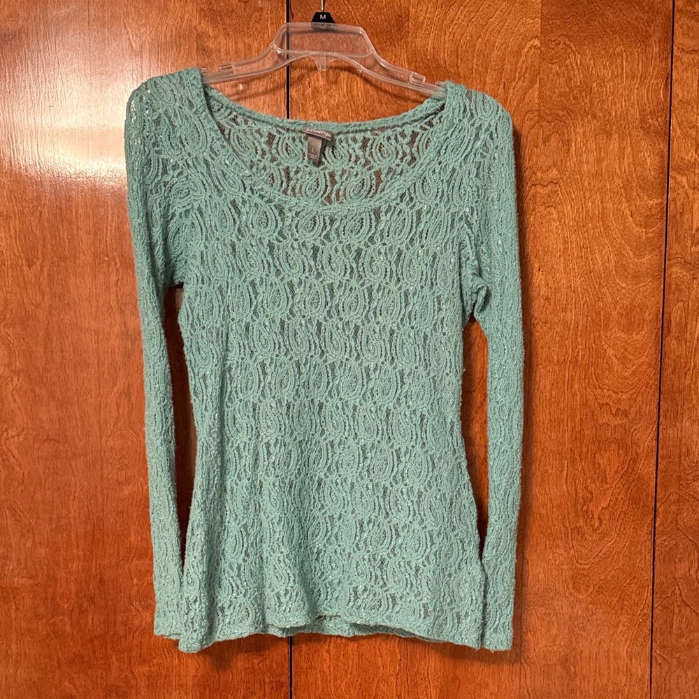 Vanity Teal Lace Top